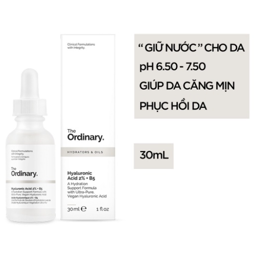 Tinh Chất The Ordinary Hyaluronic Acid 2% + B5 Serum The Ordinary Cấp Nước Phục Hồi Da