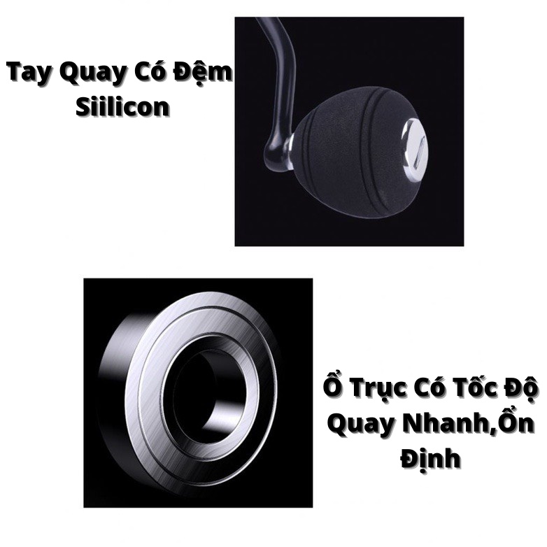 Máy Câu Cá Cao Cấp GK 1000 đến 7000 , Chống nước Mặn Cực Tốt , 5.2:1 quay siêu nhanh , siêu mượt ( ĐỒ CÂU COYE )