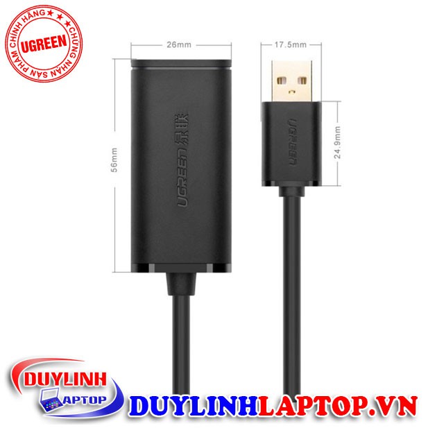 Cáp nối dài USB 2.0 dài 5m có IC khuếch đại chính hãng UGREEN 10319 - Cáp nối dài USB 2.0 chất lượng cao