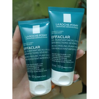 Gel Rửa Mặt La Roche Posay Hỗ Trợ Giảm Mụn Cho Mặt & Toàn Thân Effaclar Micro-Peeling Purifying Gel 50ml