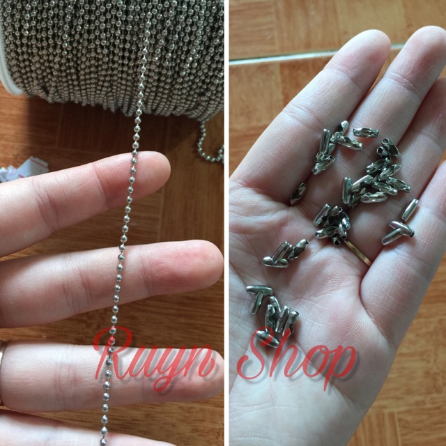 5m xích bi và 20 kẹp đầu bi 3mm