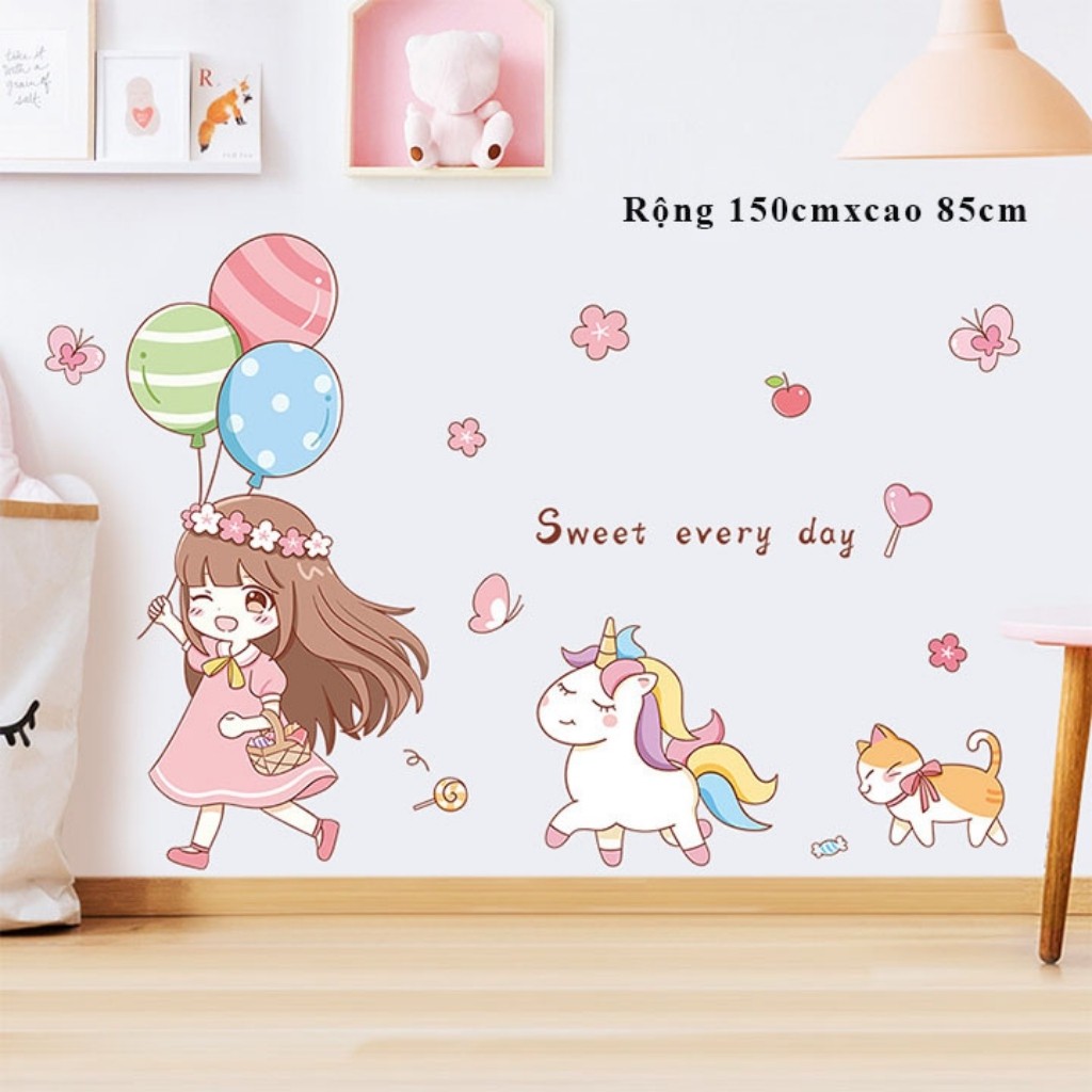 [HÀNG CAO CẤP] Decal dán tường cho bé ,Tranh dán tường cho bé hình động vật, trang trí phòng ngủ