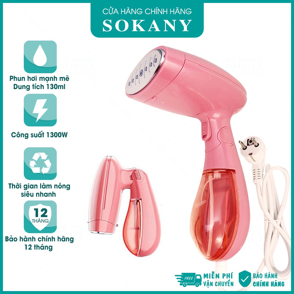 Bàn là hơi nước SOKANY SK3060 [BH 12 THÁNG] Bàn ủi hơi nước cầm tay, Gấp gọn tiện dụng - Công Suất 1500W