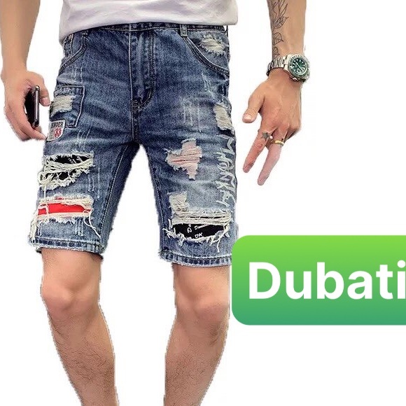 QUẦN SHORT LƯNG JEAN NAM LÓT VẢI ĐỎ ĐEN CHẤT BÒ XANH SIÊU HOT - DUBATI FASHION