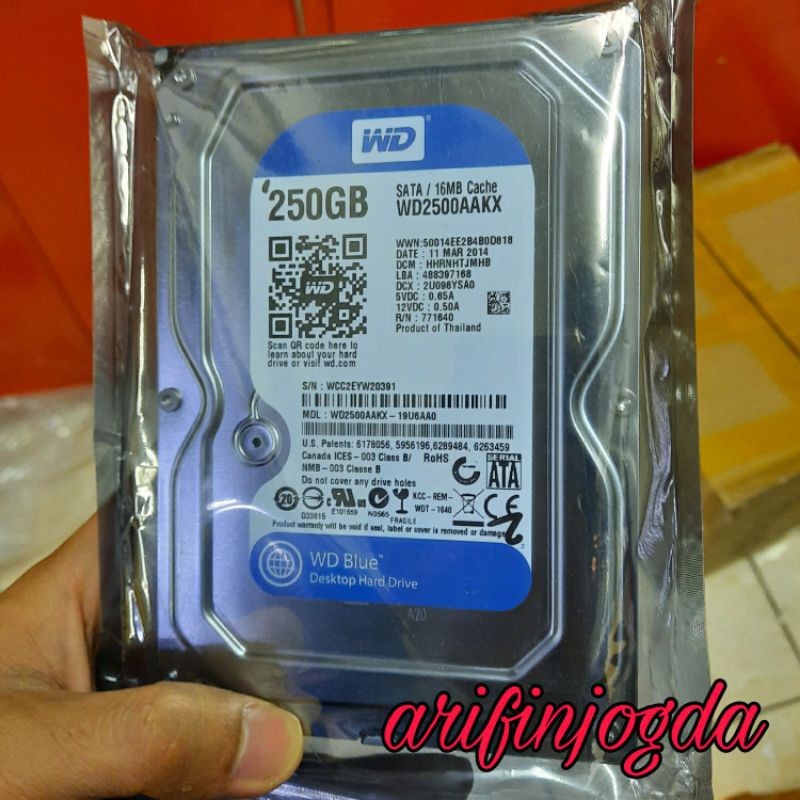 Ổ Cứng Hdd 250 Gb Sata 3.5 Inch Wd Blue 1 Năm