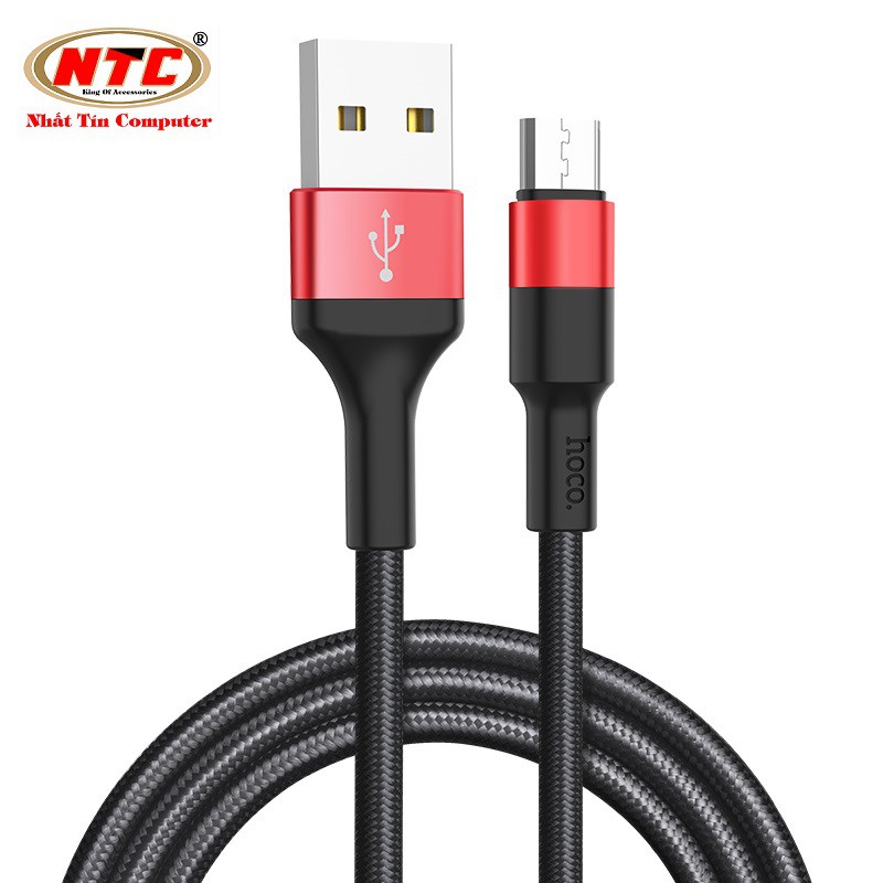 Cáp sạc microUSB Hoco X26 2A dài 1M - dây bọc dù (Hỗ trợ sạc nhanh và truyền dữ liệu) - Hãng phân phối chính thức