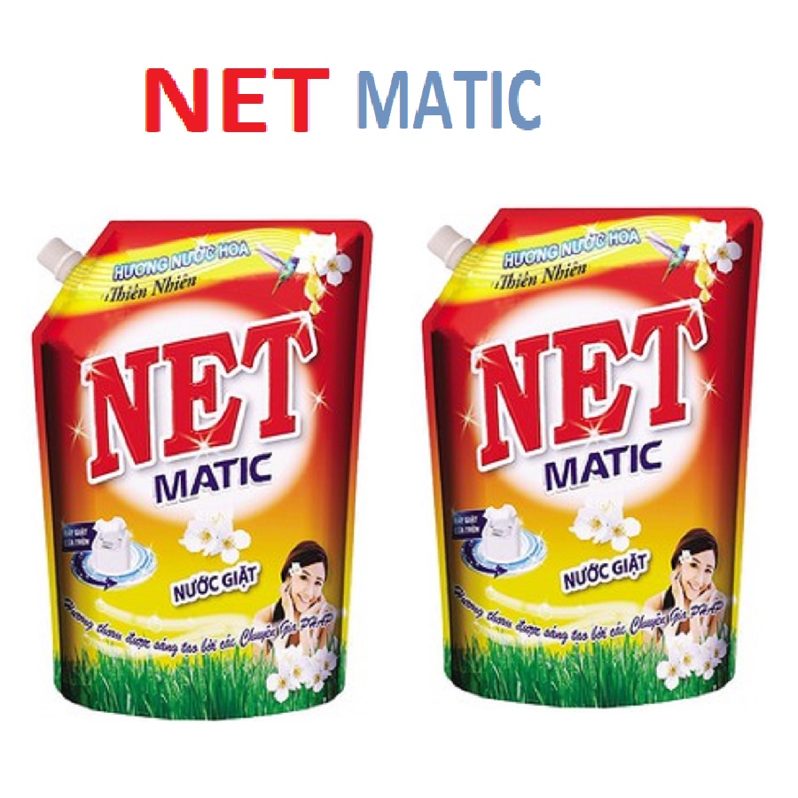 Túi Nước giặt Net Matic hương nước hoa/ đỏ đậm đặc 2.3L