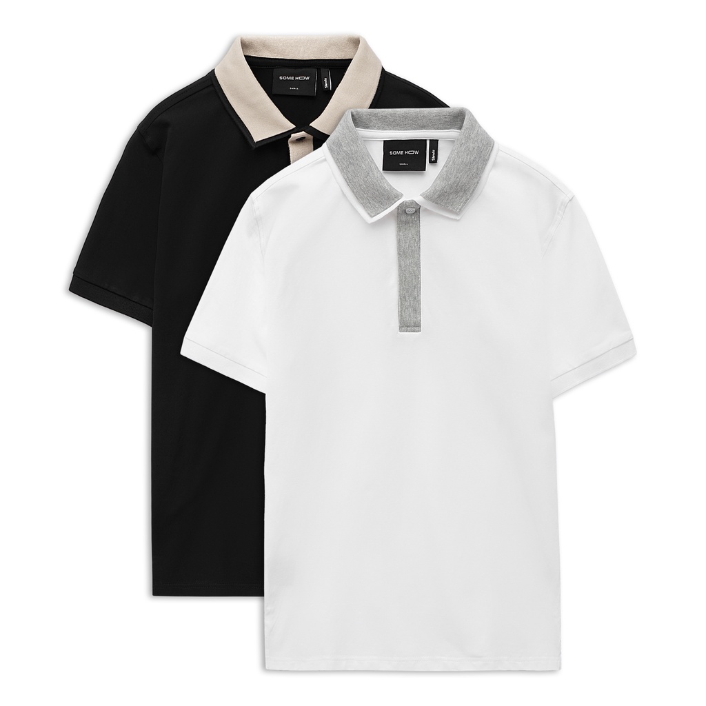 Áo Polo Nam BW Double Collar Layer , Chất Thun Cotton Thoải Mái , PL002947,SOMEHOW