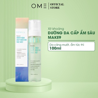 Xịt Khoáng Dưỡng Cấp Ẩm Sâu Nuôi Dưỡng Sáng Da Green Aqua Deep Moisture Face Mist Make9 Dung Tích 100ml