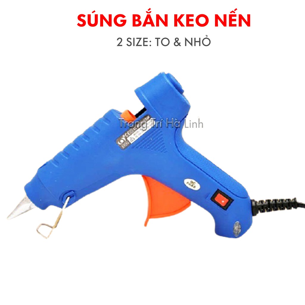 Súng Bắn Keo Nến Silicon Màu Xanh Loại Lớn Công Suất 60W và Loại Nhỏ 20W Nhỏ Gọn