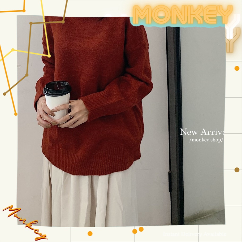 Áo len cổ lọ lông thỏ Monkeyshop