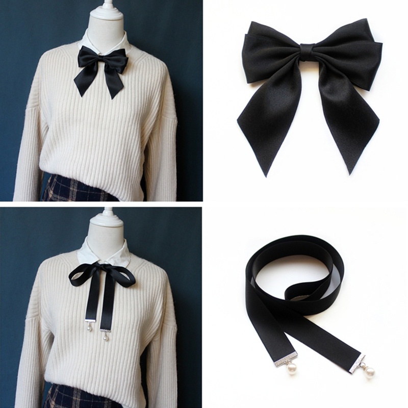Ghim Cài Áo Hình Nơ Đính Đá Phong Cách Preppy Cho Nữ