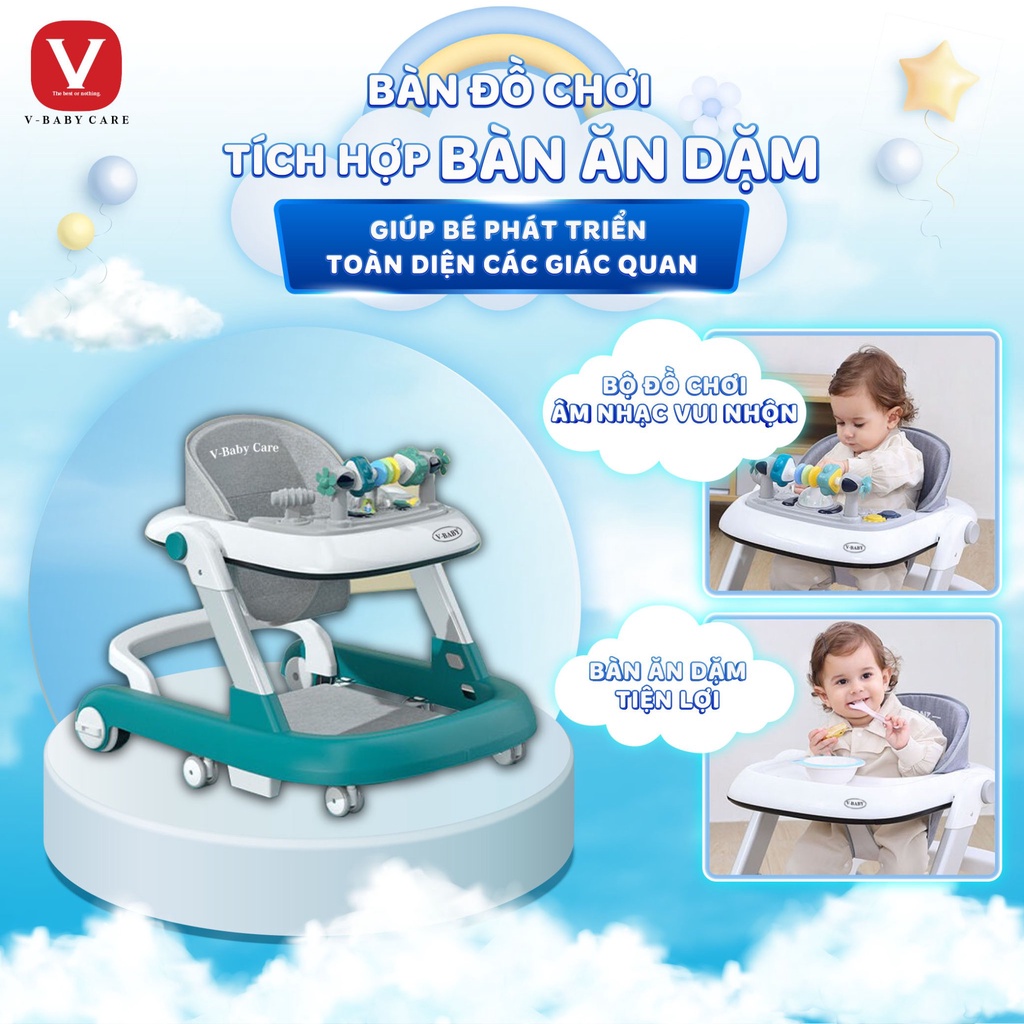 Xe Tập Đi Cao Cấp V-BABY 6090 & Xe Tập Đi Cho Bé Chữ U V-Baby 606