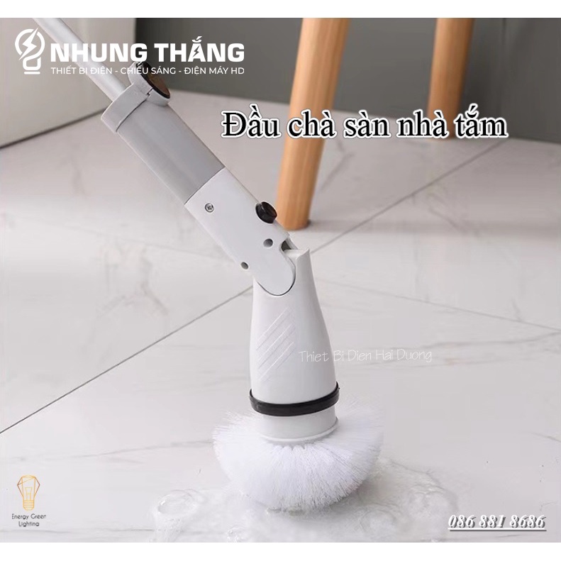 Máy Cọ Chà Sàn Vệ Sinh Tự Động MA-8825 - Pin 4000mah - Bàn Chải Làm Sạch Vệ Sinh, Nhà Tắm Không Dây Với 4 Đầu Thay Thế