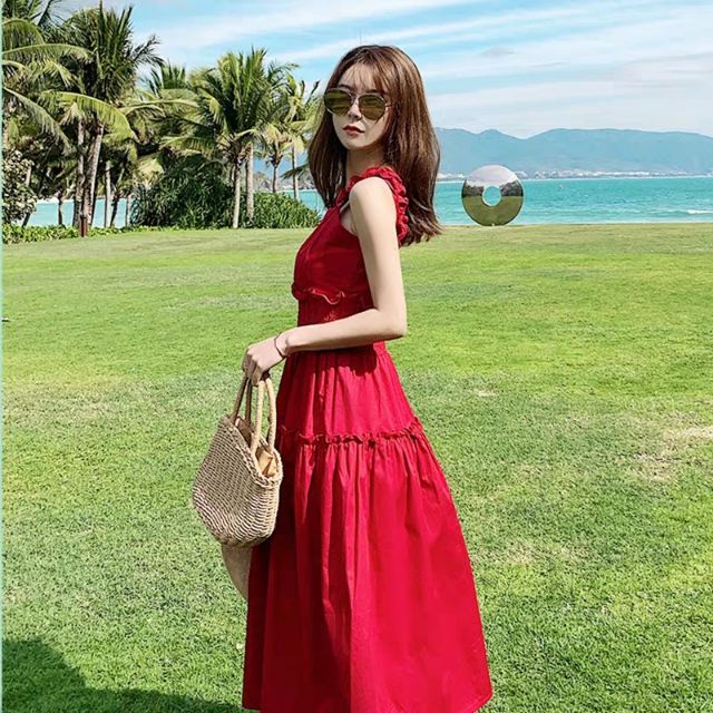 Thanh lý xả kho Đầm maxi hai dây bãi biển | BigBuy360 - bigbuy360.vn