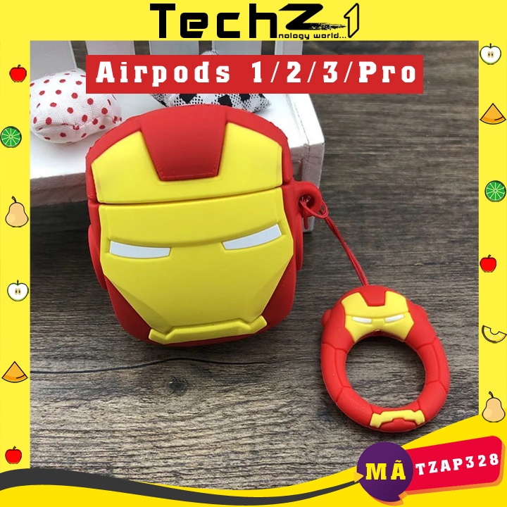 Case Airpods 1/2/3/Pro I.R.O.N.M.A.N, Ốp Airpods chất - Mã TZAP328