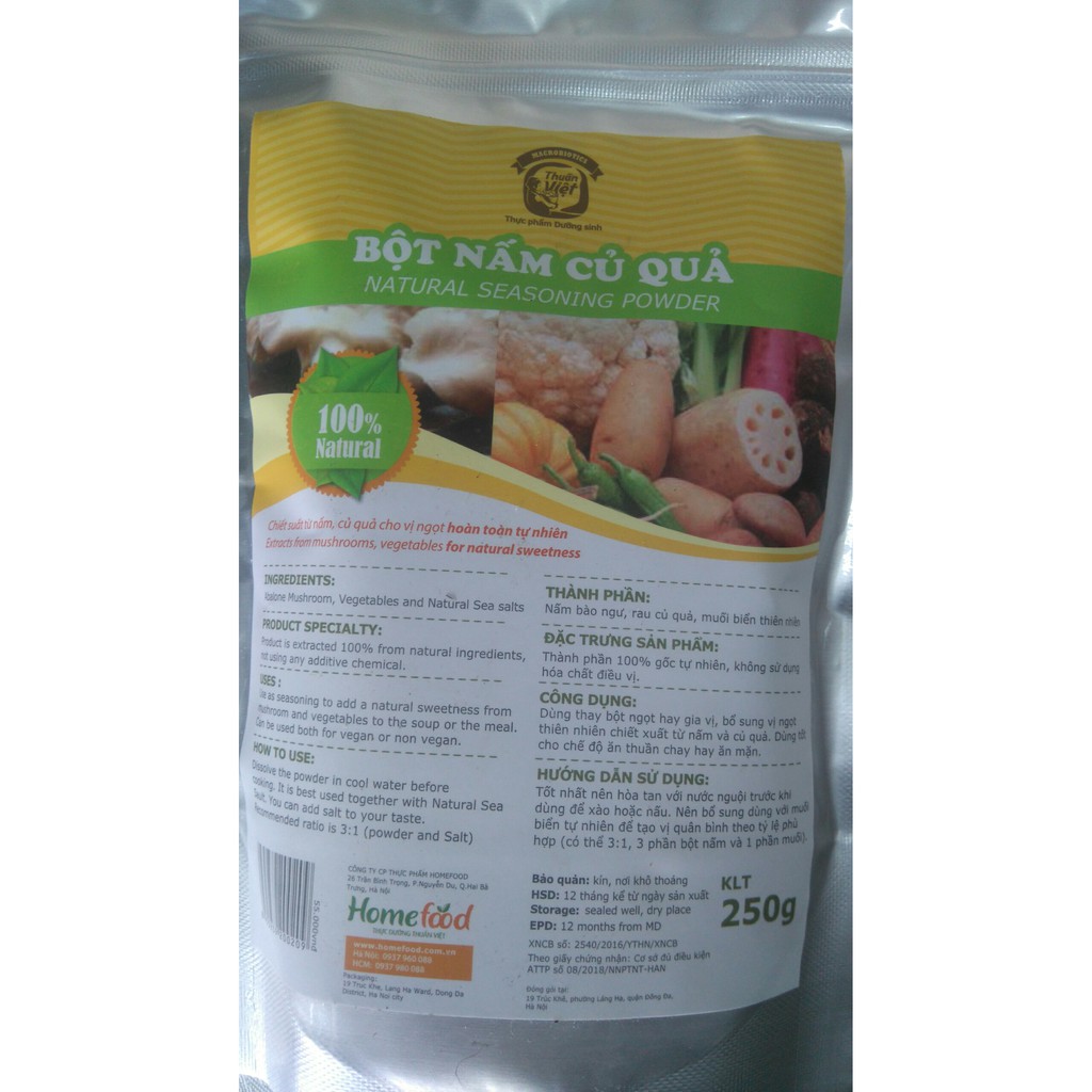 Hạt nêm nấm củ quả (350g-800g)