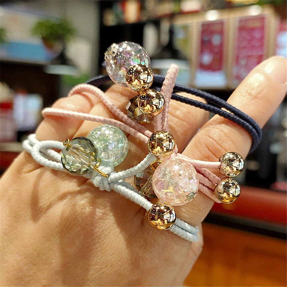 Dây buộc tóc co giãn bằng acrylic màu kẹo dễ thương tiện lợi cho nữ