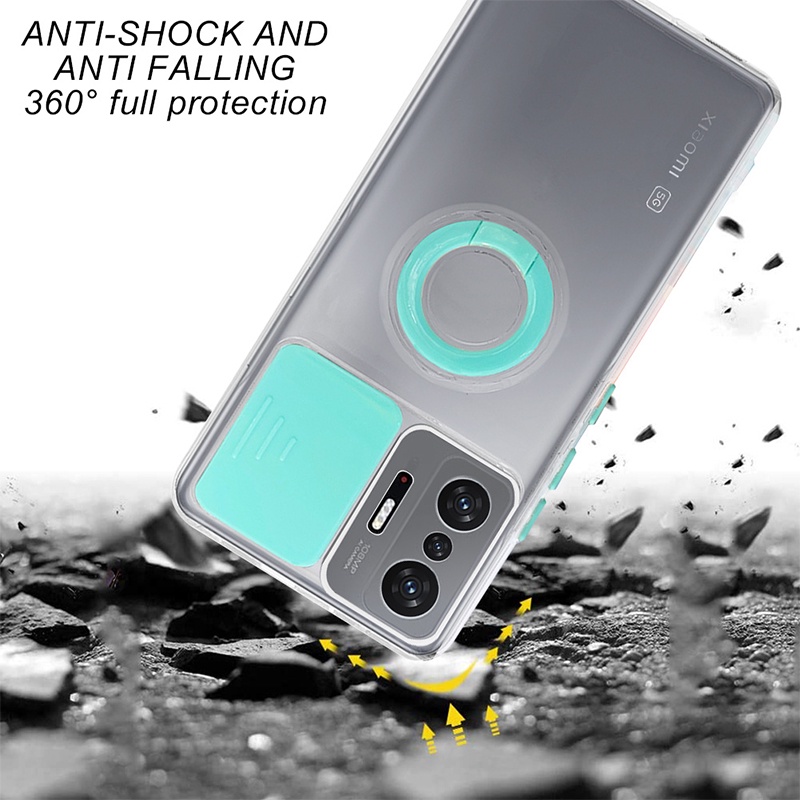 Phone Case Xiaom Mi 11 11 Pro Mi 11T 11T Pro Mi 11 Lite Redmi Note 10 10s 10 Pro Max Redmi K40 K40 Pro Poco F3 Poco X3 X3 Pro Poco M3 Pro 5G Slide Camera Ring Bracket Cover