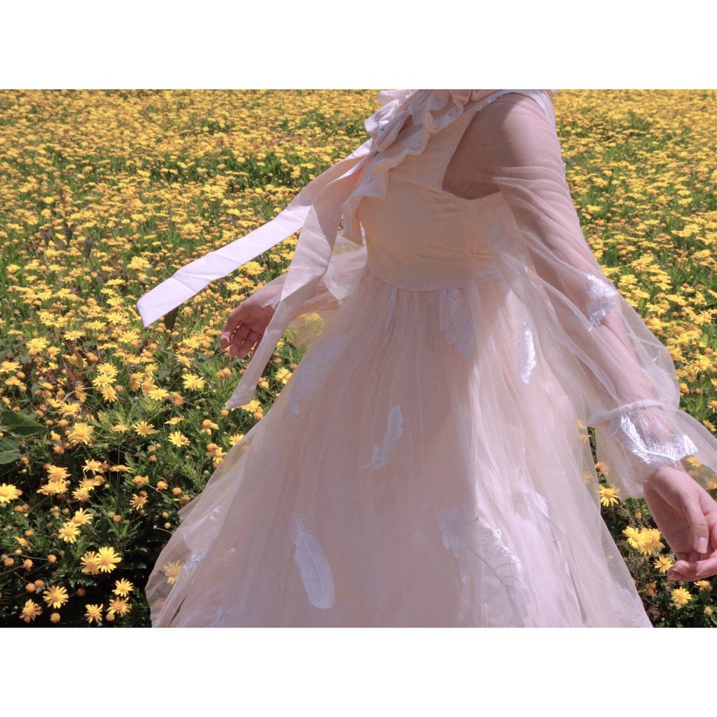 Váy/Đầm Ulzzang Vàng Kem Lolita Công Chúa - Kèm video thật, váy đầm dự tiệc, tiểu thư, nàng thơ, sang chảnh