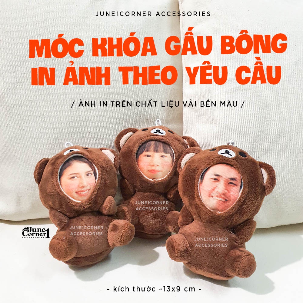 GẤU BÔNG IN ẢNH TRÊN VẢI THEO YÊU CẦU ( MÓC KHÓA GẤU BÔNG ) - MIỄN PHÍ ĐÓNG GÓI QUÀ TẶNG