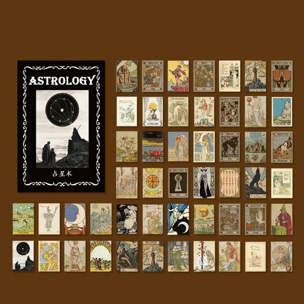 Set 50 Tấm Thẻ Giấy Họa Tiết Hoa Phong Cách retro Trang Trí Sổ Tay