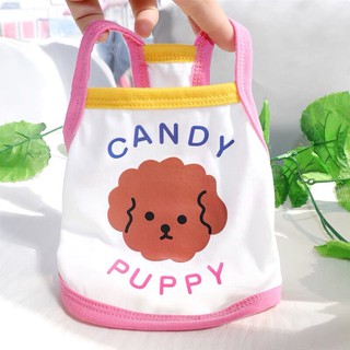 Áo 2 dây mặt poodle cho chó mèo