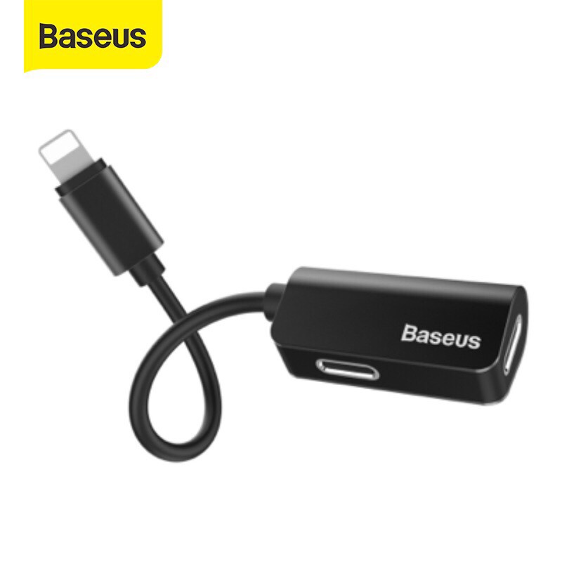 Jack chuyển iphone có mic Baseus L37 Vừa Sạc Vừa Nghe chia thành 2 Cổng Lightning