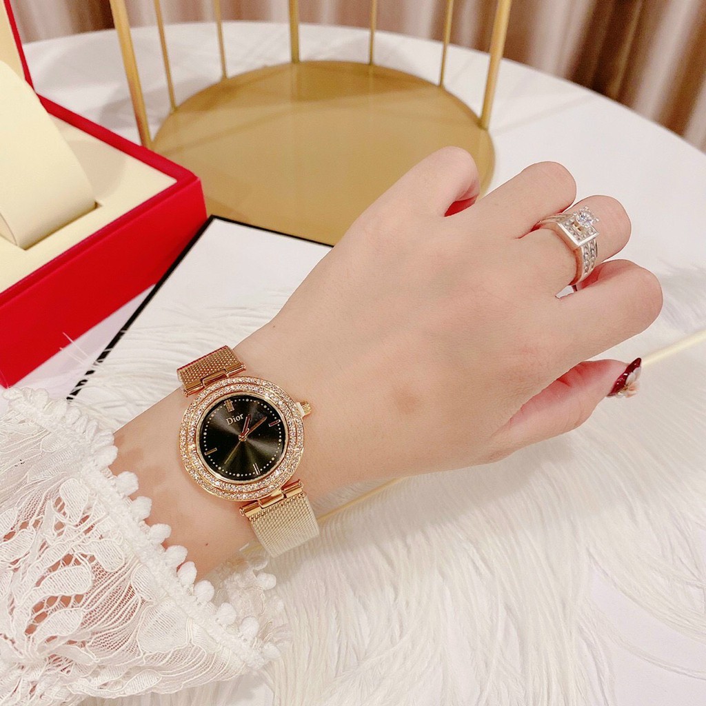 Đồng Hồ Nữ Thời Trang Dior Dây Hợp Kim Ánh Siêu Sang Trọng
