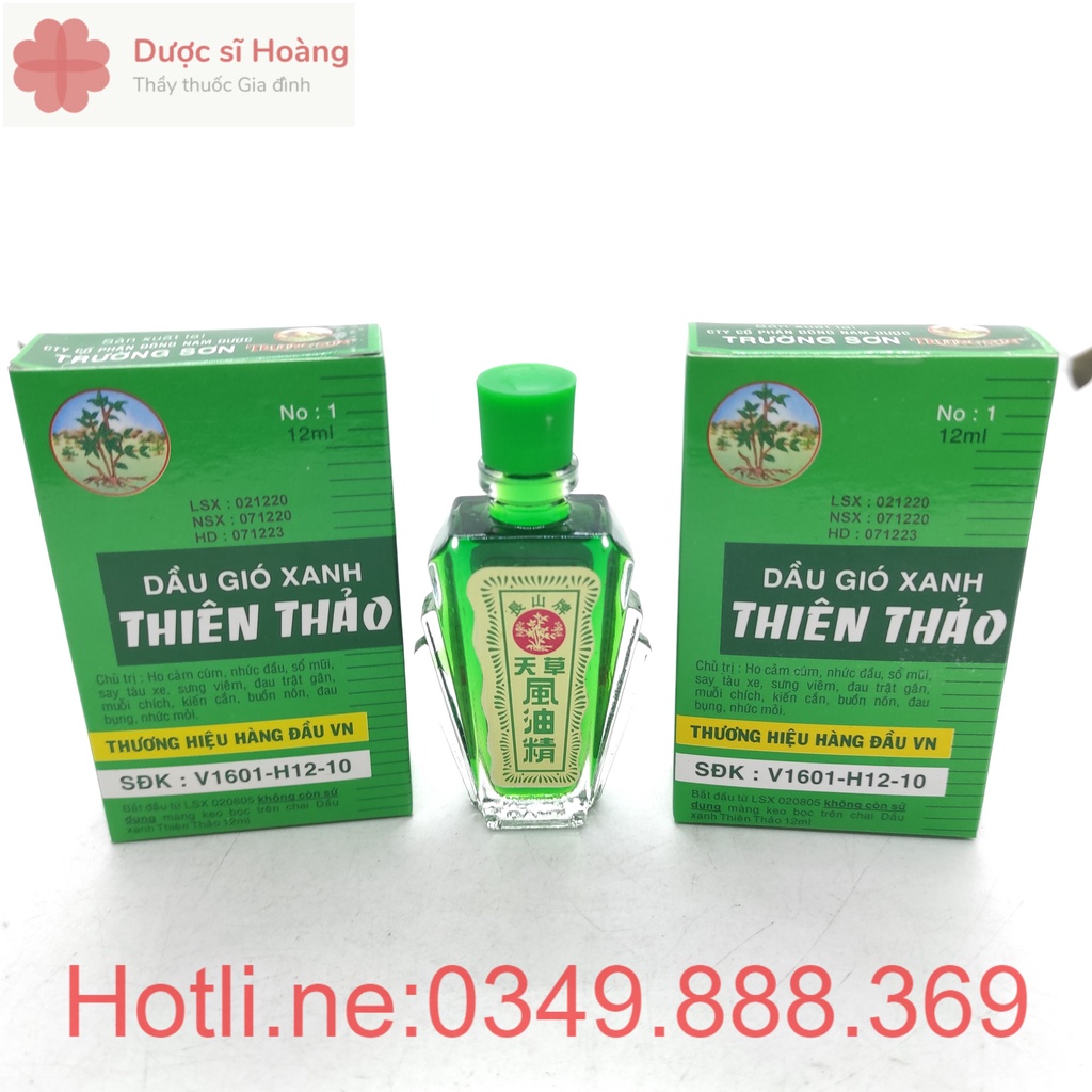 Dầu Gió Xanh Thiên Thảo - Chai 12ml Dầu Xông, Xoa Bóp