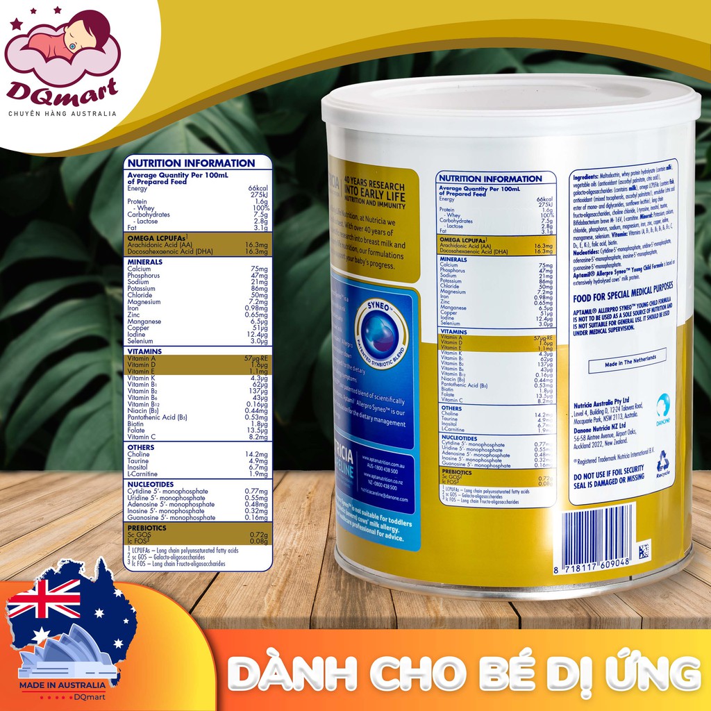 Sữa Aptamil AllerPro Syneo Hộp 900g của Úc