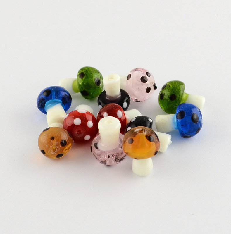 Set 10 hạt đèn nấm nhiều màu sắc rực rỡ 19x14.5mm / 17x11 X 9mm / 12~13 X 10mm / 13~16 X 11mm