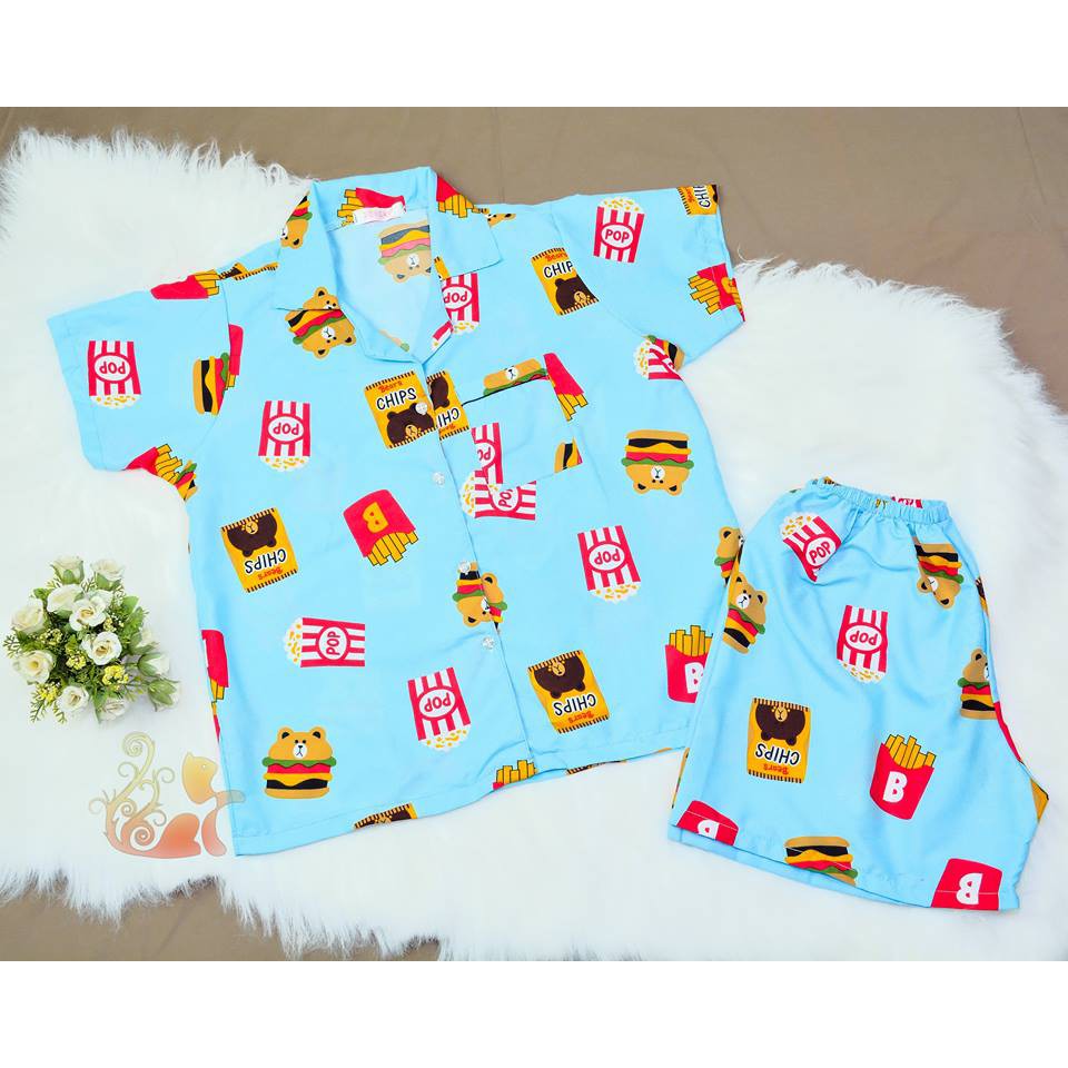 Đồ ngủ Pijama Kate Thái - "Gấu Hamburger" - Dưới 60kg | BigBuy360 - bigbuy360.vn