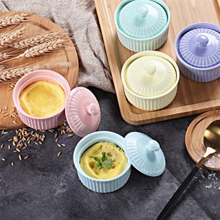 Bát ăn dặm tròn ramekin có nắp