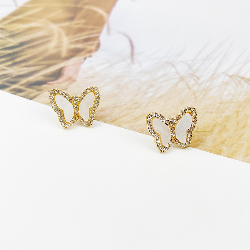 Khuyên Tai Hình Bướm Đính Đá Dễ Thương Dành Cho Nữ
