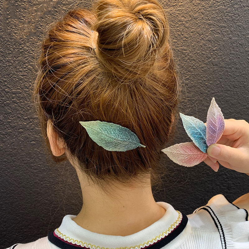 Kẹp Tóc Hình Lá Nhiều Màu Sắc Thời Trang