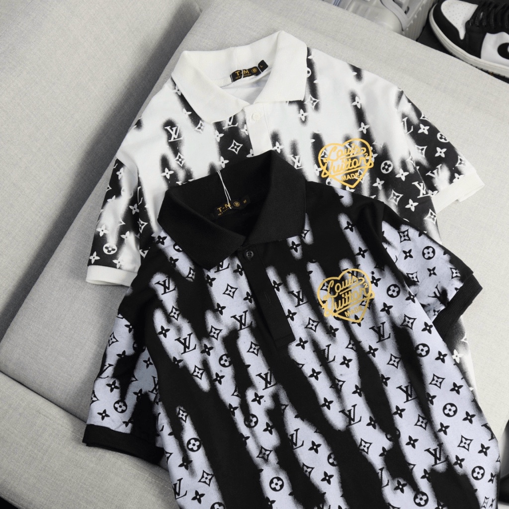 Áo Thun Nam Cổ Trụ Loang Màu Logo Đẹp Form Chuẩn Đủ Size Co Giãn Tốt Phong Cách Trẻ Trung Lịch Lãm [NEW UNISEX]