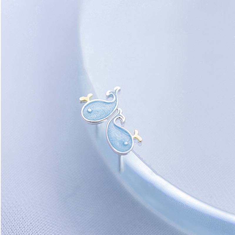 Cá Heo Bông Tai Stud Earrings Korean Style Whale Earring Women Fashion Jewelry Gifts