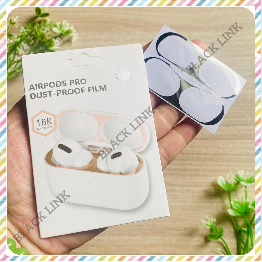 Skin miếng dán kim loại bảo vệ hộp sạc tai nghe Bluetooth Airpod khả năng chống bụi bẩn