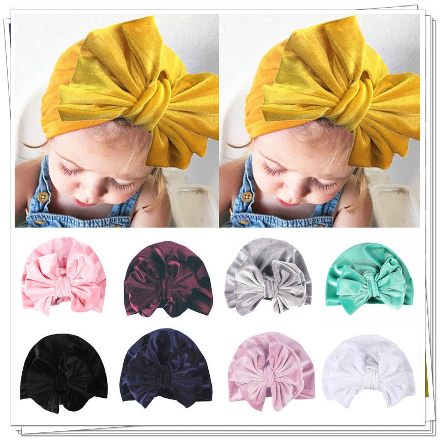 Mũ beanie thắt nơ xinh xắn cho bé gái