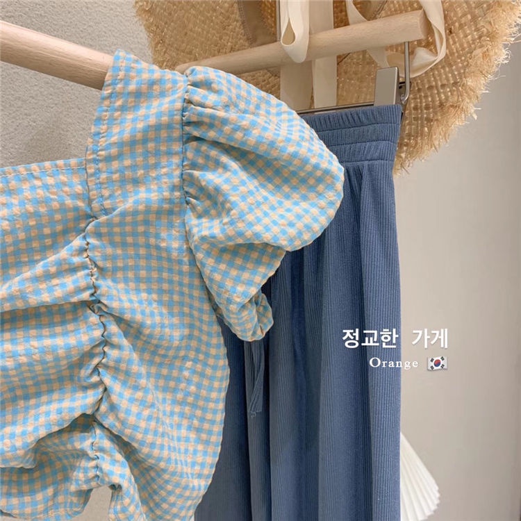 Hàng Mới Về Bộ Áo Tay Phồng + Quần Ống Rộng Thời Trang Hàn Quốc 2021 Cho Bé Gái 8