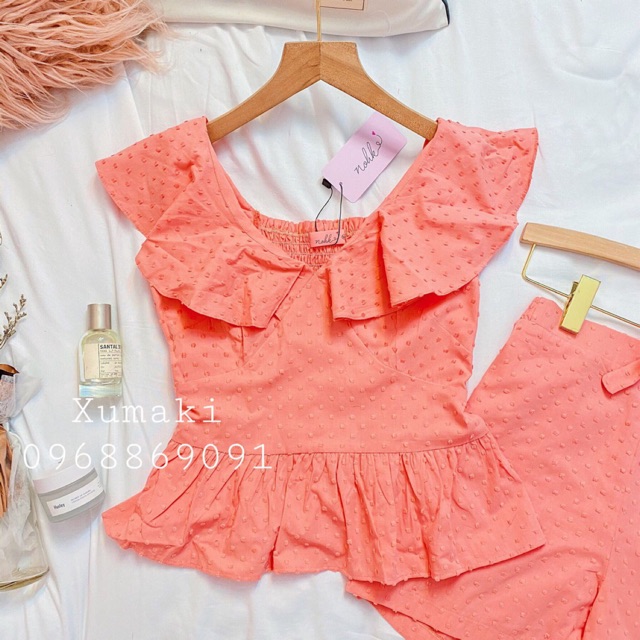 Set nữ Nohk 2 trong 1 chất thô cao cấp màu cam | BigBuy360 - bigbuy360.vn