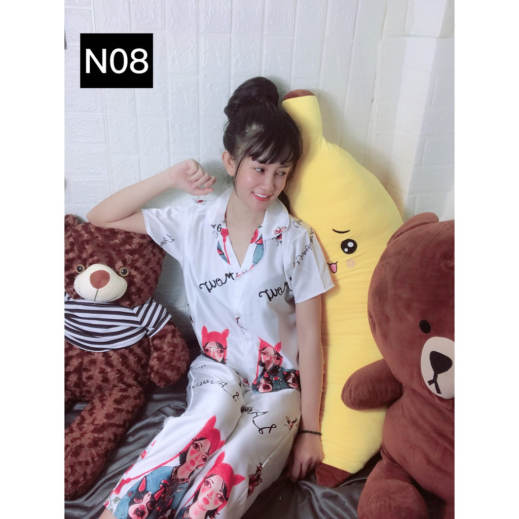 Set  Đồ Bộ Pizama Nữ Mặc Nhà Satin Cao Cấp Nhiều Mẫu Đẹp Cực Hot Form QC Vải Tốt Kèm Hình Thật Tự Chụp | BigBuy360 - bigbuy360.vn