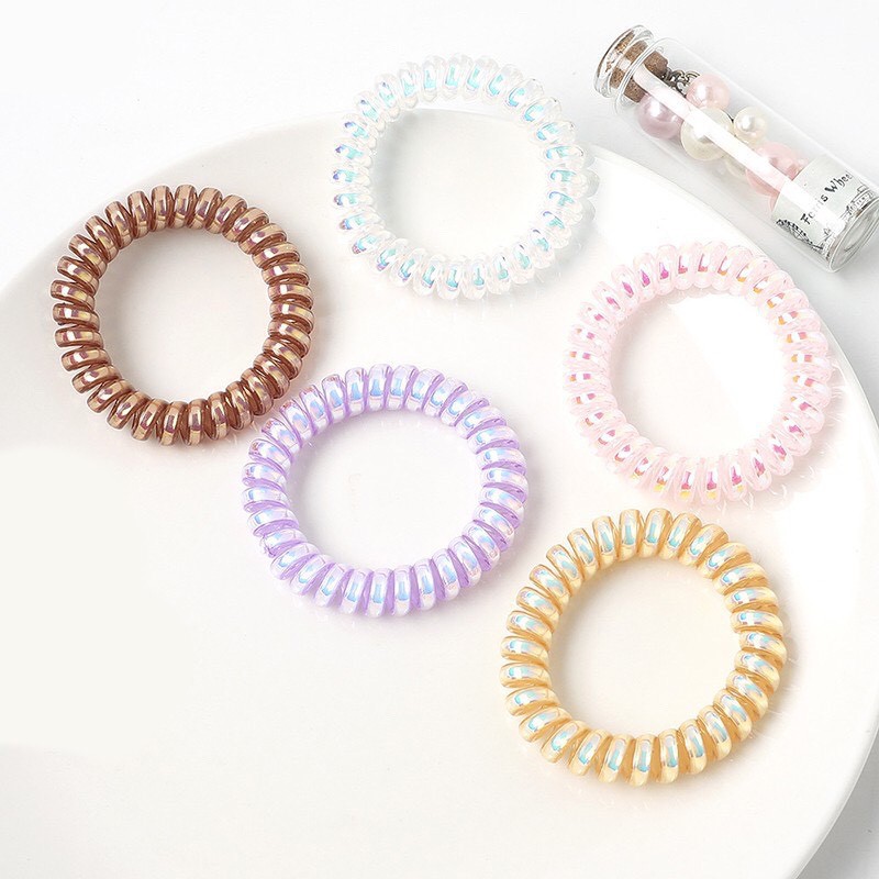 Set 3 Cột Tóc Lò Xo Ánh Kim/Kim Tuyến Lấp Lánh Đẹp Xịn Sò
