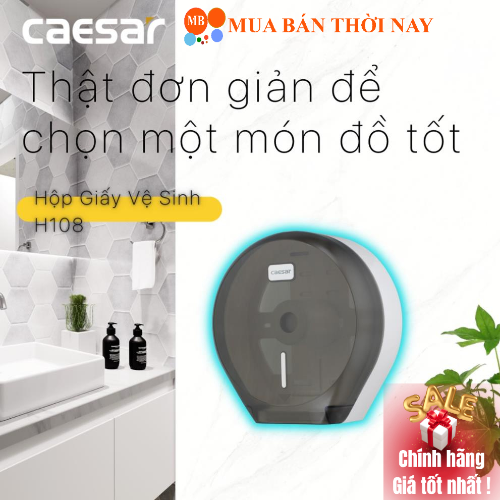 Hộp giấy vệ sinh nhựa Caesar h108, Cam kết chính Hãng
