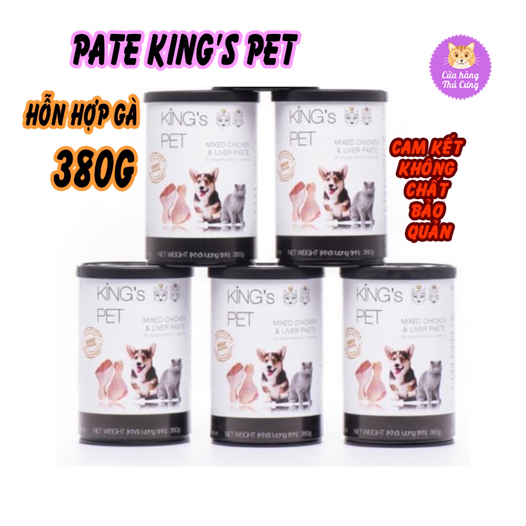 PATE KING’S PET - PATE CHO CHÓ MÈO CON 4 Vị  - LON 380g