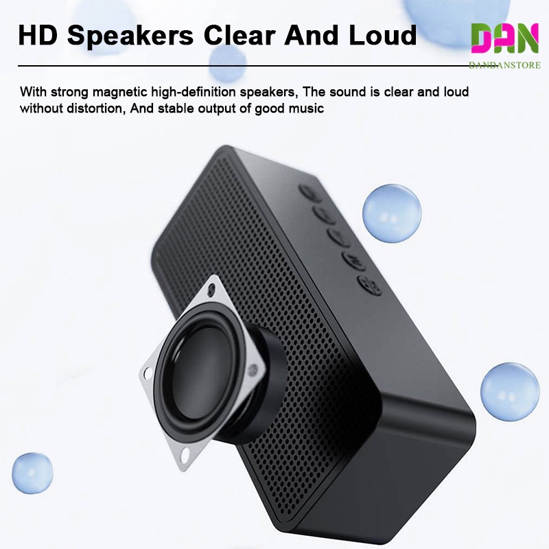 Loa Bluetooth Không Dây Kiêm Đồng Hồ Báo Thức Hỗ Trợ Thẻ Nhớ loa mini không dây nghe nhạc làm đèn ngủ màn hình soi gương