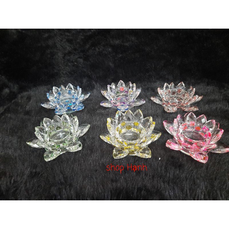 Đế hoa sen thủy tinh đựng đèn tealight