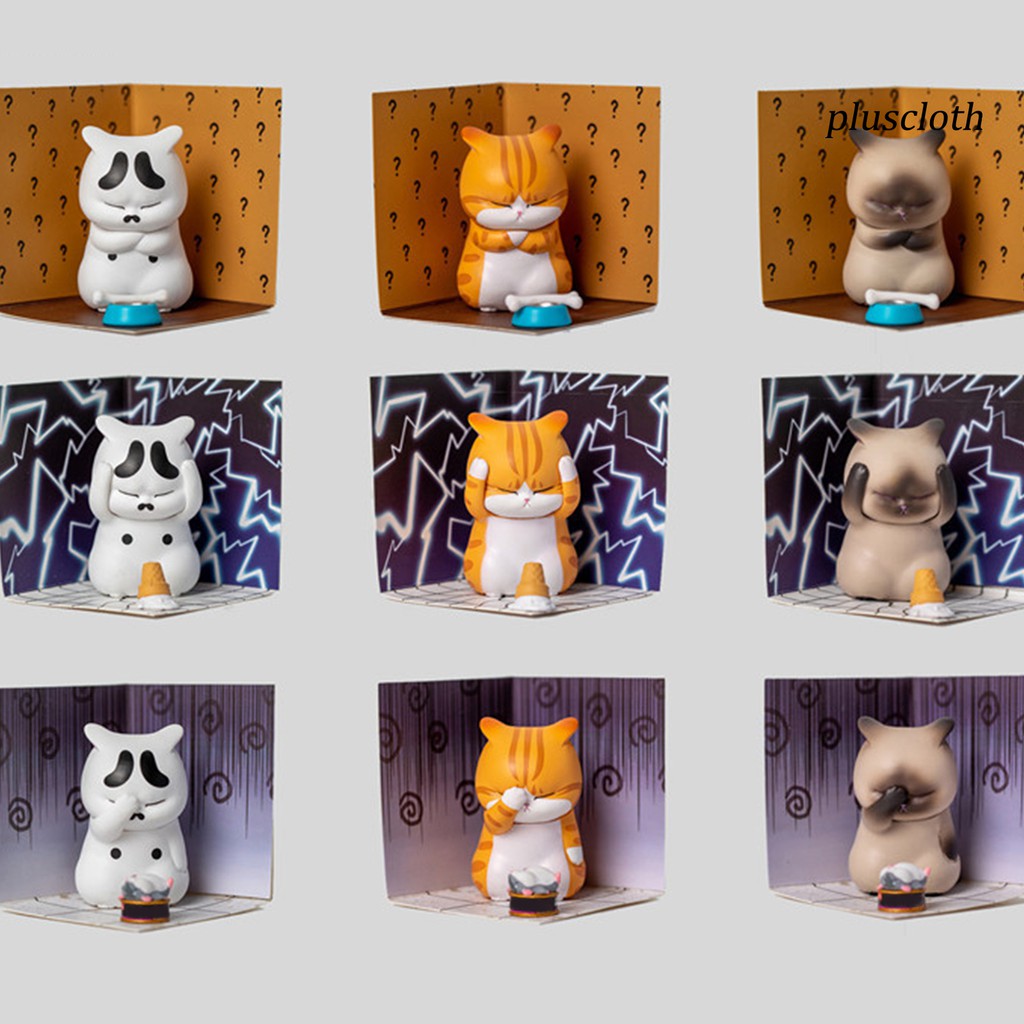 Bộ 9 mô hình mèo 5cm đáng yêu dùng trang trí cho nhà