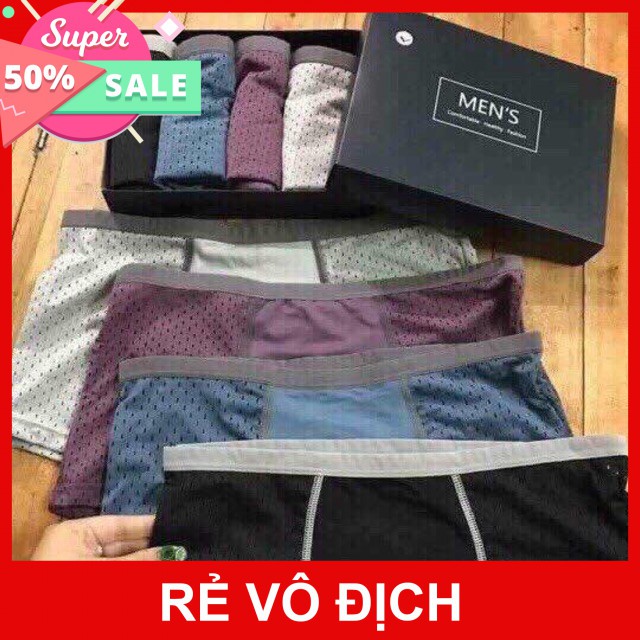 [Hot]-Sét 4 quần sịp Thông hơi Men cao cấp kèm hộp